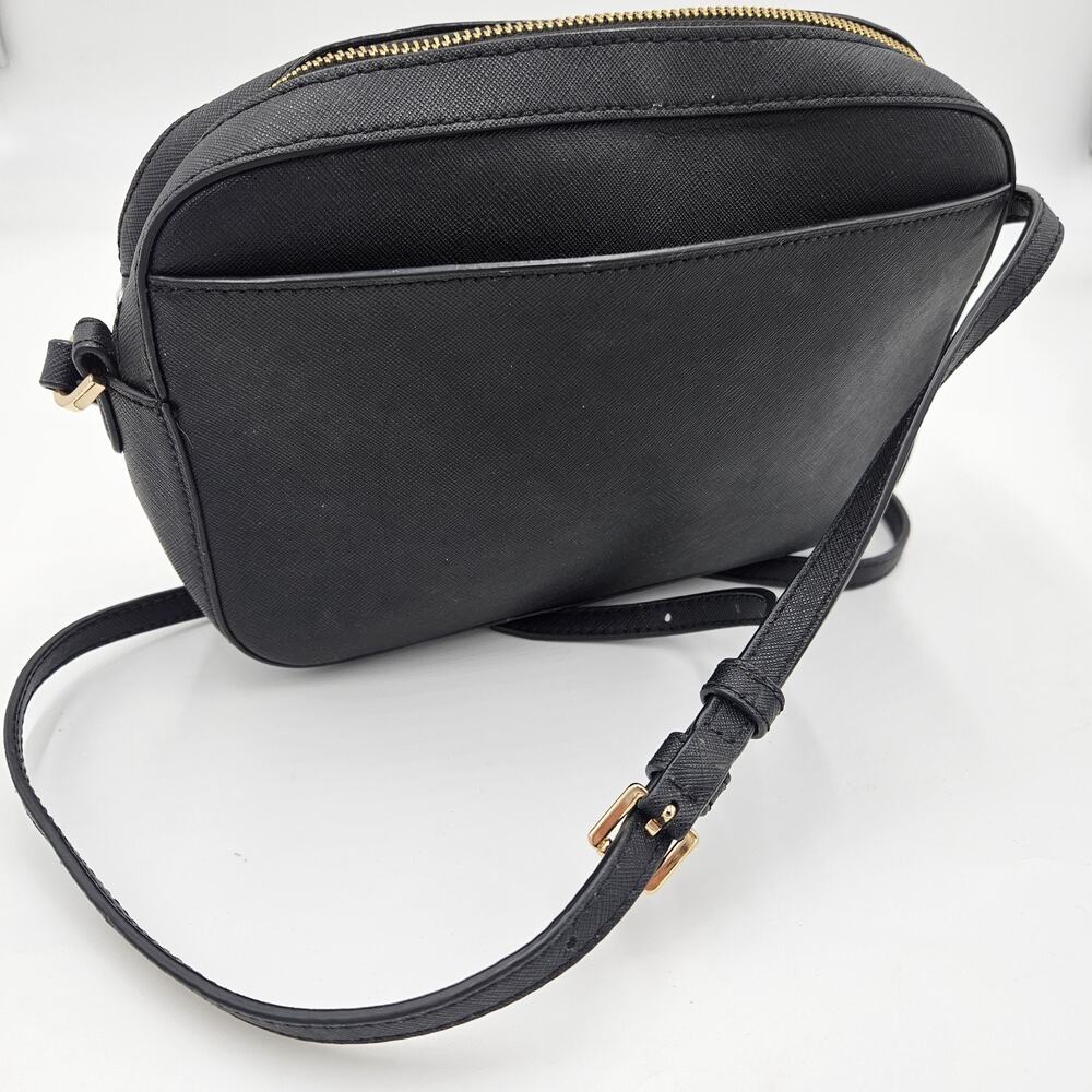 Michael Kors Jet Set Large Saffiano Leather Crossbody Bag Gold Chain Career Glam - Picture 2 of 16